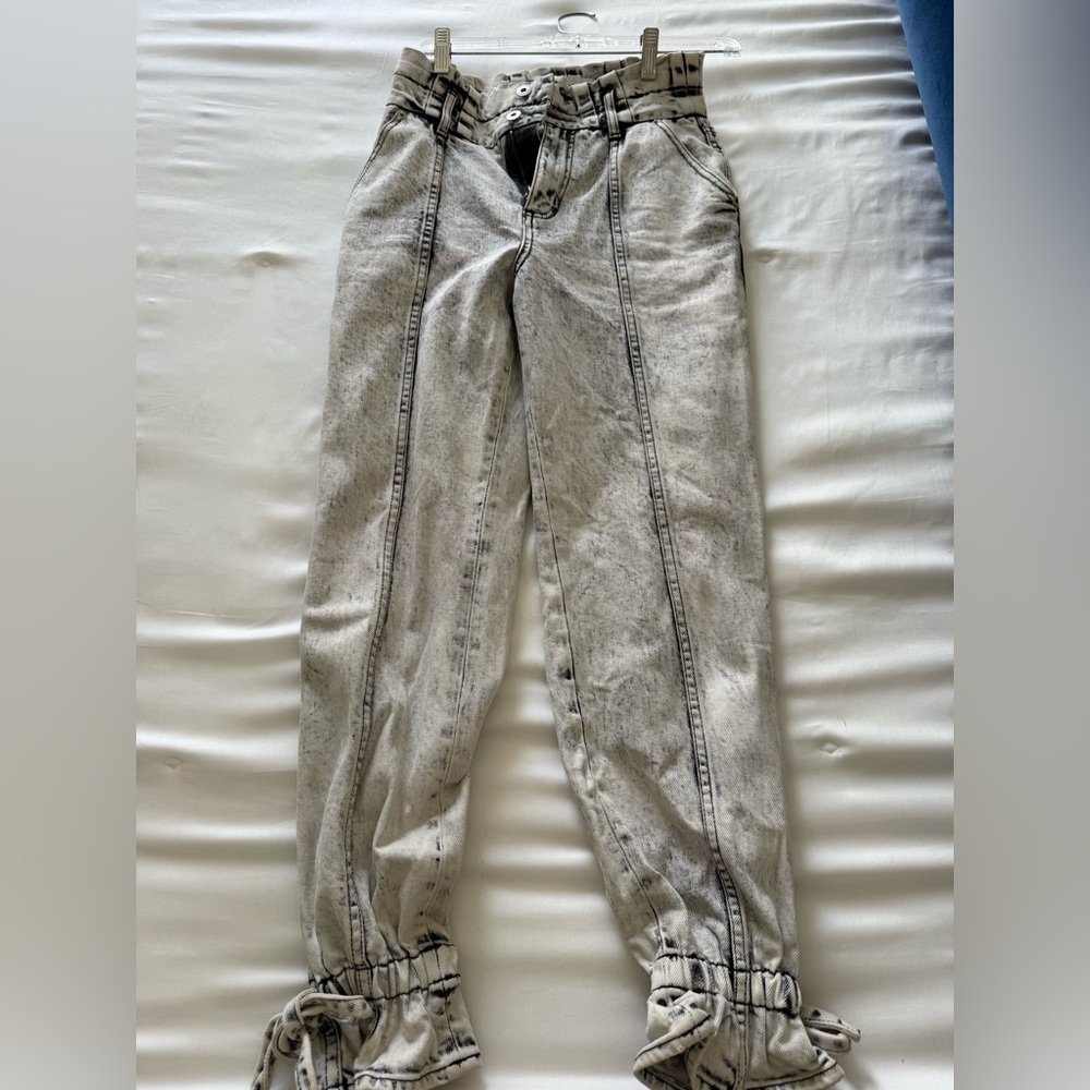 Something Navy White Wash Tie Jeans